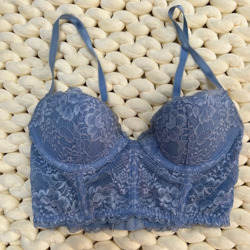 Blue Corset Bralette Victoria Secret Gem